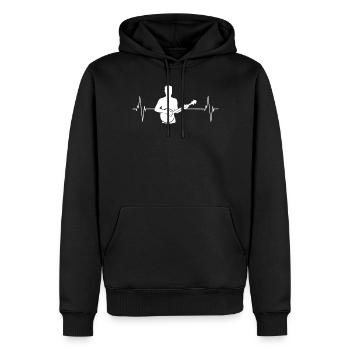 Banjo Herzschlag - Geschenk für Zupfer - Männer Premium Bio Hoodie - Schwarz - Vorne - Nico (187cm)