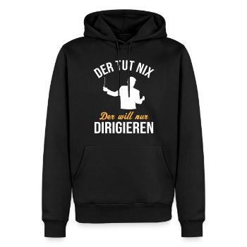 Harmloser Dirigent - Witziges Geschenk - Männer Premium Bio Hoodie - Schwarz - Vorne - Nico (187cm)