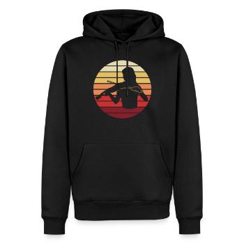 Geigerin Sonnenuntergang Silhouette Liebe - Männer Premium Bio Hoodie - Schwarz - Vorne - Nico (187cm)