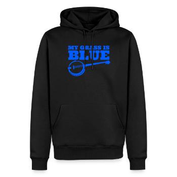 Mein Gras ist Blue Banjo -Spieler Banjo Bluegrass - Männer Premium Bio Hoodie - Schwarz - Vorne - Nico (187cm)