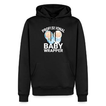 Professionelle Baby -Wrapper -Doula -Arbeit und Li - Männer Premium Bio Hoodie - Schwarz - Vorne - Nico (187cm)