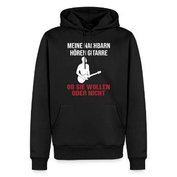 Nachbar-Gitarrensound Geschenk-Shirt - Männer Premium Bio Hoodie - Schwarz - Vorne - Nico (187cm)