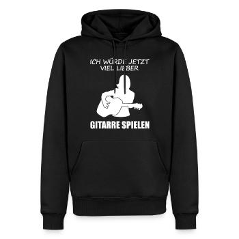 Lieber Gitarre Jetzt Musikgeschenk - Männer Premium Bio Hoodie - Schwarz - Vorne - Nico (187cm)