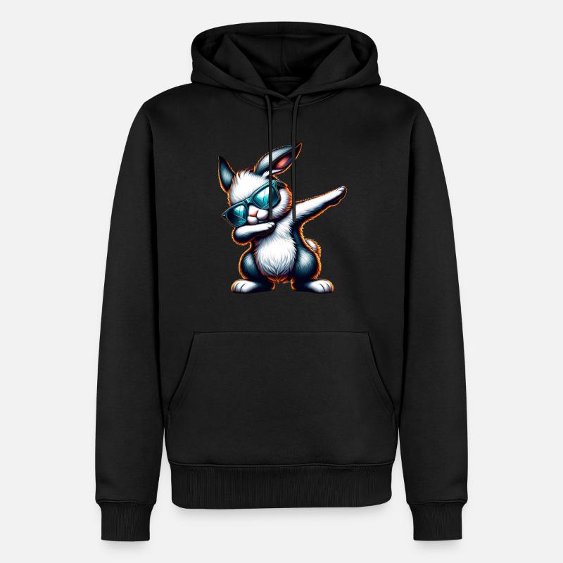 Lapin de Pâques Dabbing Lapin de Pâques Dab Danse - Sweat à capuche Premium bio Homme - noir