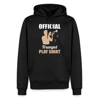 Trompete Spielshirt – Dein Musiker-Dress - Männer Premium Bio Hoodie - Schwarz - Vorne - Nico (187cm)