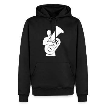 Tuba Virtuoso – Maître du son grave - Sweat à capuche Premium bio Homme - noir - Devant - Nico (187cm)