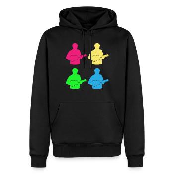Ukulele Play of Colors Musician's Happiness Gift - Men’s Premium Organic Hoodie - black - Front - Nico (187cm)