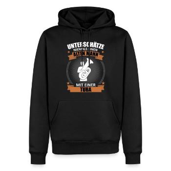 Old Man Master Tuba Honorary Gift - Men’s Premium Organic Hoodie - black - Front - Nico (187cm)