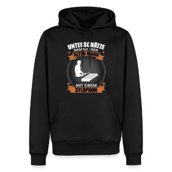 Altmeister am Xylophon Unbezwingbar Geschenk - Männer Premium Bio Hoodie - Schwarz - Vorne - Nico (187cm)