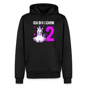 Zauberhaftes Einhorn 2 Jahre Fest - Männer Premium Bio Hoodie - Schwarz - Vorne - Nico (187cm)