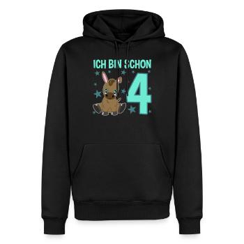 Vierjähriger Esel: Party und Spaß Pur - Männer Premium Bio Hoodie - Schwarz - Vorne - Nico (187cm)