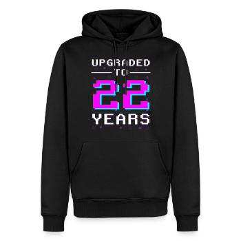 22 & Retro Gamer : Jeu sans limites - Sweat à capuche Premium bio Homme - noir - Devant - Nico (187cm)