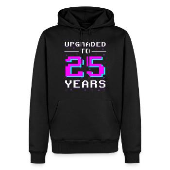 25 ans de l’anniversaire du Pixel Gamer Honor - Sweat à capuche Premium bio Homme - noir - Devant - Nico (187cm)