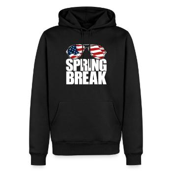 Frühlingsferien, patriotische USA-Flagge, Frühling - Männer Premium Bio Hoodie - Schwarz - Vorne - Nico (187cm)