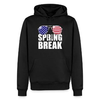 Frühlingsferien, patriotische USA-Flagge, Frühling - Männer Premium Bio Hoodie - Schwarz - Vorne - Nico (187cm)