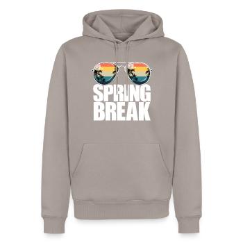 Frühlingsferien Retro Sunset Aviators Frühlingsfer - Männer Premium Bio Hoodie - Taupe - Vorne - Nico (187cm)