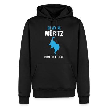 Müritz & 3 Freunde - Mehr braucht's nicht! - Männer Premium Bio Hoodie - Schwarz - Vorne - Nico (187cm)