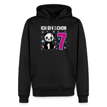 Sieben Jahre Panda-Feier - Männer Premium Bio Hoodie - Schwarz - Vorne - Nico (187cm)