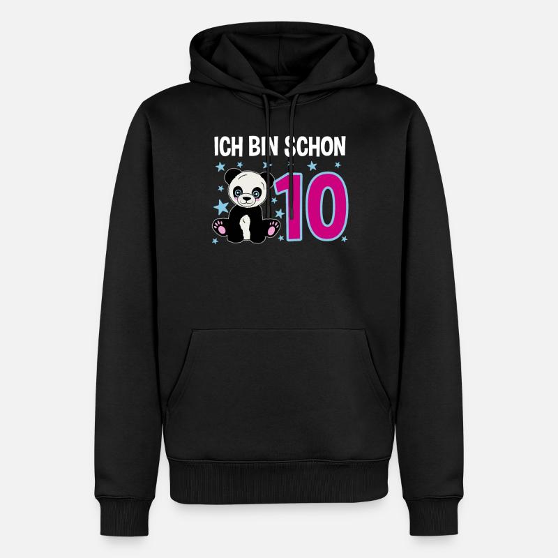 Dix ans – Panda Jubilation - Sweat à capuche Premium bio Homme - noir