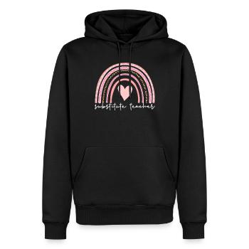 Vertretungslehrer Boho Rainbow Zurück zur Schule - Männer Premium Bio Hoodie - Schwarz - Vorne - Nico (187cm)