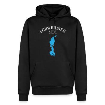 Schweriner See - Naturjuwel - Männer Premium Bio Hoodie - Schwarz - Vorne - Nico (187cm)