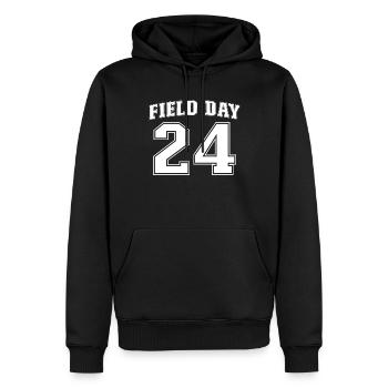 Feldtag 2024 Schüler Kinder Lehrer Feldtag 2024 - Männer Premium Bio Hoodie - Schwarz - Vorne - Nico (187cm)