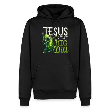 Lustige Gurke für Christen Glaube Jesus - Männer Premium Bio Hoodie - Schwarz - Vorne - Nico (187cm)