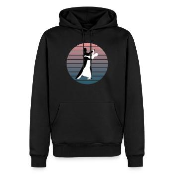Weiß-Schwarz Tanzpaar Eleganz in Bewegung Geschenk - Männer Premium Bio Hoodie - Schwarz - Vorne - Nico (187cm)