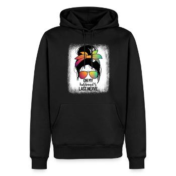 Über den letzten Nerv meines Mannes, Messy Bun, lu - Männer Premium Bio Hoodie - Schwarz - Vorne - Nico (187cm)