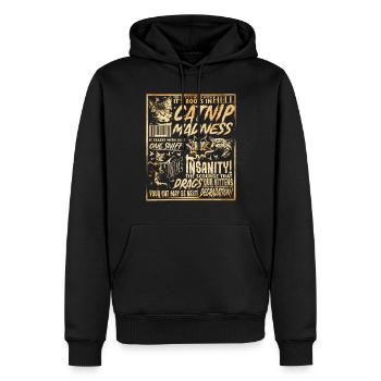 Katzenminze-Wahnsinn, Katzenliebhaber, Haustierbes - Männer Premium Bio Hoodie - Schwarz - Vorne - Nico (187cm)