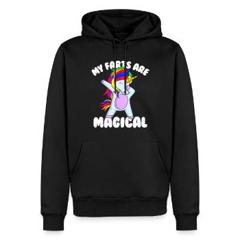 Meine Fürze sind ein magisches, peinliches Einhorn - Männer Premium Bio Hoodie - Schwarz - Vorne - Nico (187cm)