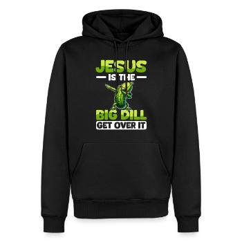 Gurke Jesusu Spruch für Christen Glaube - Männer Premium Bio Hoodie - Schwarz - Vorne - Nico (187cm)