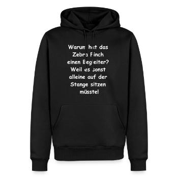 Zebra Finch Geschenk - Männer Premium Bio Hoodie - Schwarz - Vorne - Nico (187cm)