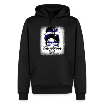 Salvadorianisches Mädchen Messy Bun Damen El Salva - Männer Premium Bio Hoodie - Schwarz - Vorne - Nico (187cm)