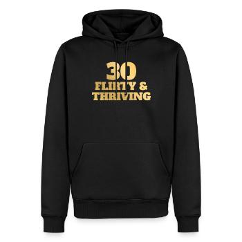Thirty Flirty Gedeihender 30. Geburtstag 30 Flirty - Männer Premium Bio Hoodie - Schwarz - Vorne - Nico (187cm)