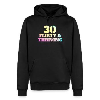 Thirty Flirty Gedeihender 30. Geburtstag 30 Flirty - Männer Premium Bio Hoodie - Schwarz - Vorne - Nico (187cm)