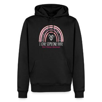Ich liebe jemanden. Seltene Zebra-Regenbogen-Selte - Männer Premium Bio Hoodie - Schwarz - Vorne - Nico (187cm)