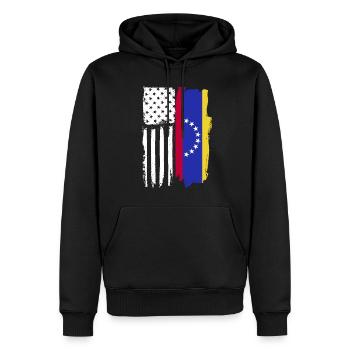 Venezuela-amerikanische Flagge Venezolanischer Ame - Männer Premium Bio Hoodie - Schwarz - Vorne - Nico (187cm)