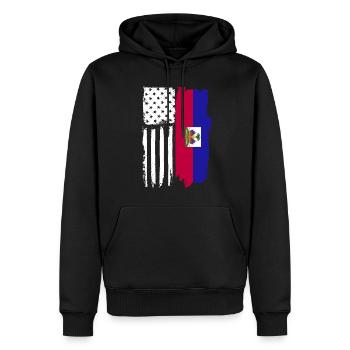 Haitianische amerikanische Flagge Stolze haitianis - Männer Premium Bio Hoodie - Schwarz - Vorne - Nico (187cm)