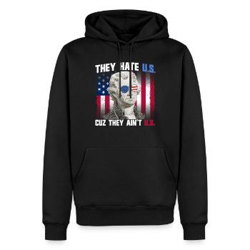 Sie hassen die USA, weil sie nicht die USA sind, T - Männer Premium Bio Hoodie - Schwarz - Vorne - Nico (187cm)