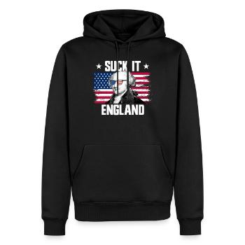 Suck It England John Adams Gründerväter - Männer Premium Bio Hoodie - Schwarz - Vorne - Nico (187cm)