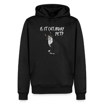Ist es Samstag? Noch ein lustiger Katzenliebhaber- - Männer Premium Bio Hoodie - Schwarz - Vorne - Nico (187cm)