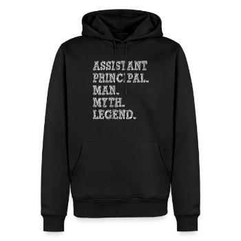 Stellvertretender Schulleiter Man Myth Legend Schu - Männer Premium Bio Hoodie - Schwarz - Vorne - Nico (187cm)