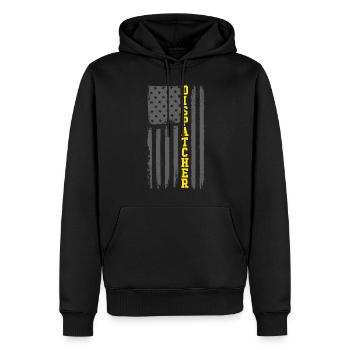 Dispatcher Notruf mit amerikanischer Flagge - Männer Premium Bio Hoodie - Schwarz - Vorne - Nico (187cm)