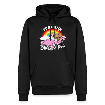 Es brennt, wenn ich pinkle. Lustig, sarkastisch, p - Männer Premium Bio Hoodie - Schwarz - Vorne - Nico (187cm)