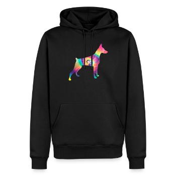 Dobermann Tye Dye Haustier Dobie Dobermann - Männer Premium Bio Hoodie - Schwarz - Vorne - Nico (187cm)