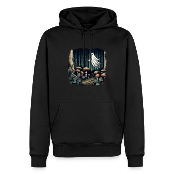 Cottagecore Esthétique Champignons fantômes Goblincore - Sweat à capuche Premium bio Homme - noir - Devant - Nico (187cm)