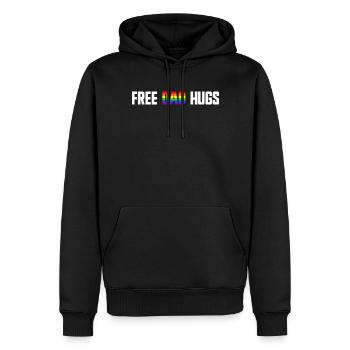 Kostenlose Papa-Umarmungen LGBTQ Regenbogen LGBTQ - Männer Premium Bio Hoodie - Schwarz - Vorne - Nico (187cm)