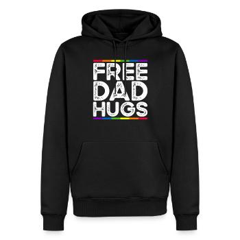 Kostenlose Papa-Umarmungen LGBTQ Regenbogen LGBTQ - Männer Premium Bio Hoodie - Schwarz - Vorne - Nico (187cm)