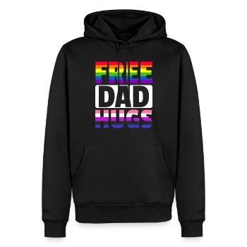 Kostenlose Papa-Umarmungen LGBTQ Regenbogen LGBTQ - Männer Premium Bio Hoodie - Schwarz - Vorne - Nico (187cm)